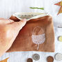 Embroidered Linen Acorn Purse, thumbnail 4 of 5