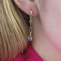 Sapphire September Birthstone Teardrop Dangle Earrings, thumbnail 3 of 11