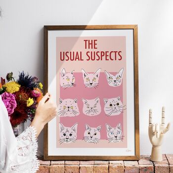 Usual Suspects, Cat Art Print, 3 of 9
