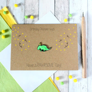 Dinosaur Happy Birthday Card, Have A Rawrsome Day, 2 of 9