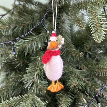 Personalised Runner Duck With Mistletoe Bauble, 2 of 3