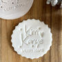Personalised Christmas Embosser D8 Merry Xmas Heart Icing Print, thumbnail 2 of 3