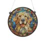 Golden Retriever Stained Glass Effect Suncatcher, thumbnail 3 of 3