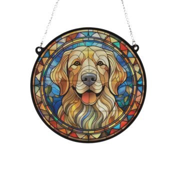 Golden Retriever Stained Glass Effect Suncatcher, 3 of 3