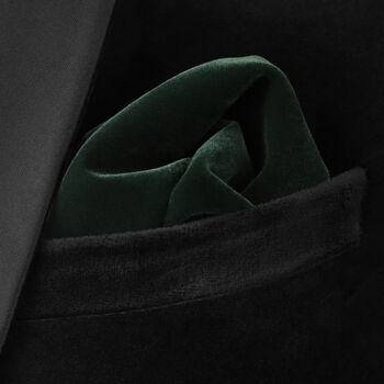 Mens Green Velvet Bow Tie And Pocket Square, 5 of 6