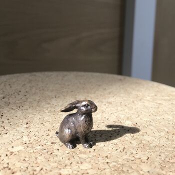 Miniature Bronze Rabbit Sculpture 8th Anniversary Gift, 4 of 12