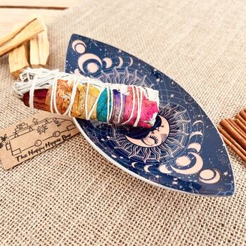 Enamelled Incense Burner Bowl Sun And Moon Design, 5 of 7