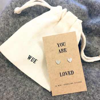 Silver Heart Earrings. You Are Loved, 3 of 4