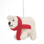 Handmade Christmas Winter Polar Bear Hanging Decoration, thumbnail 1 of 7