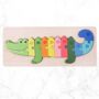 Wooden Jigsaw Set Kids Interactive Toy Birthday Gift Dinosaur, Crocodile Or Giraffe, thumbnail 8 of 11