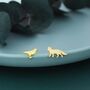 Mismatched Fox And Crow Stud Earrings In Sterling Silver, thumbnail 6 of 12