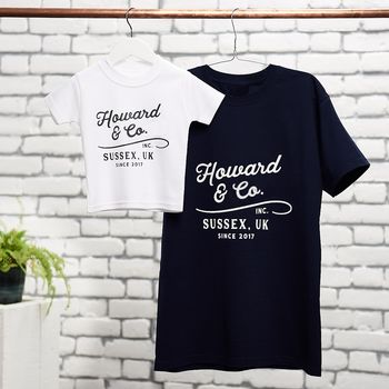 Personalised Vintage Father And Child T Shirt Set, 4 of 10