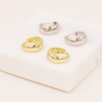 Sterling Silver Mini Chunky Hoop Earrings, 4 of 11