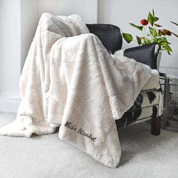 Personalised Luxury Large Super Soft Cream Blanket, 2 of 3