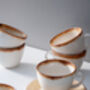 White Set Of Six Handmade Porcelain Tea Cup With Saucer, thumbnail 12 of 12