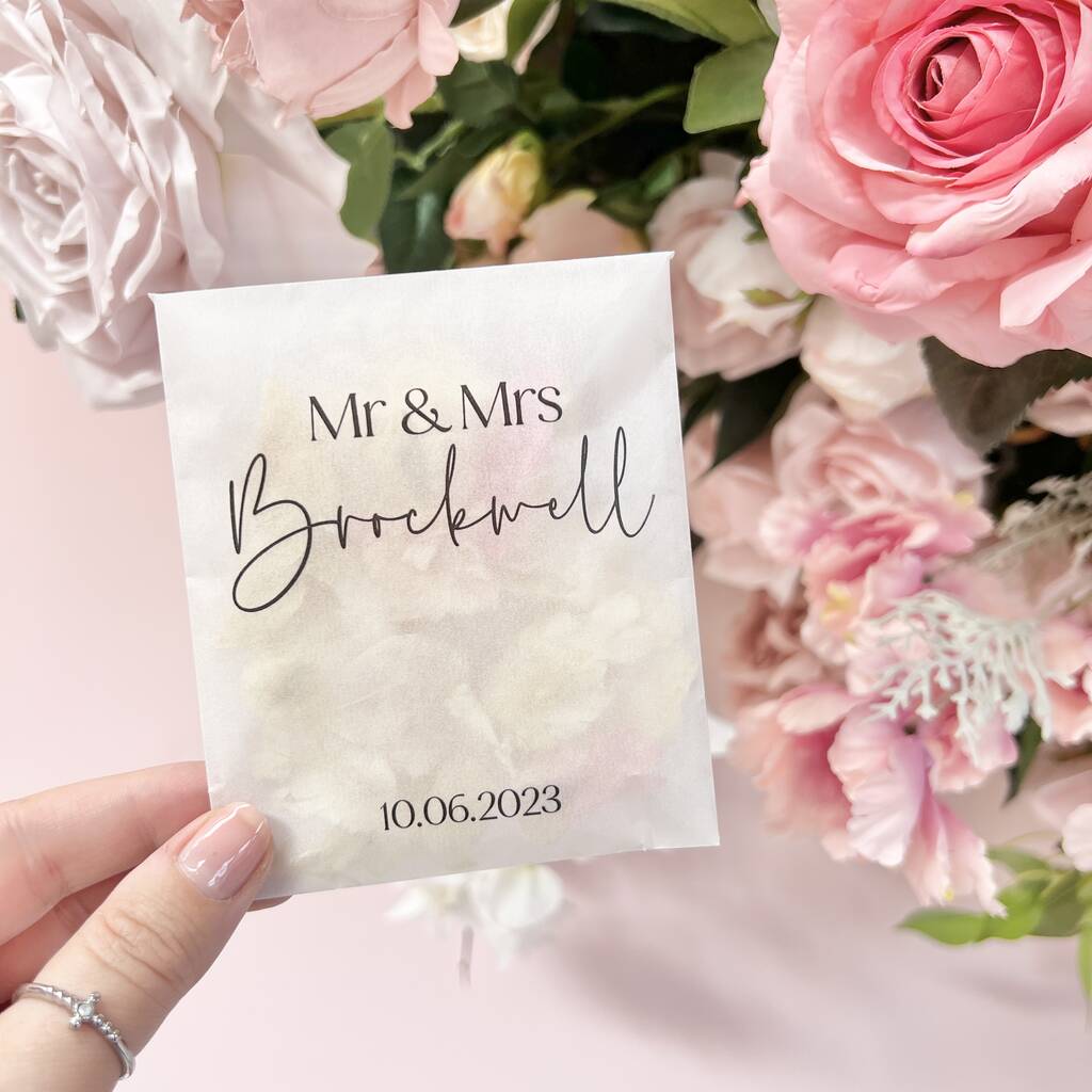 Wedding Confetti Bags | Personalised Glassines, 1 of 5