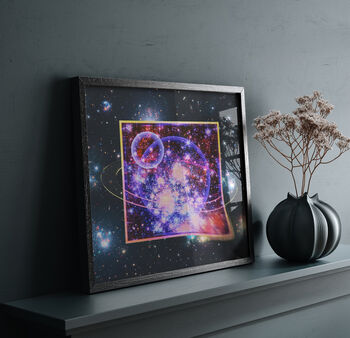 Surreal Trippy Outerspace Retro Square Art Print, 4 of 6