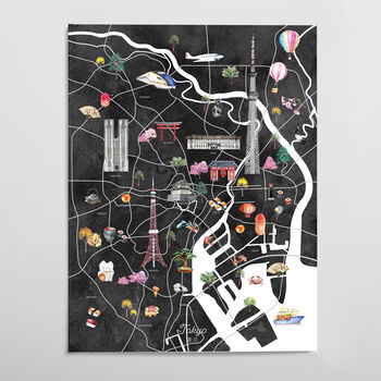 Tokyo Illustrated City Map Art Print, 4 of 5