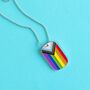 Progress Pride Stainless Steel Dog Tag, thumbnail 4 of 4