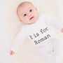 A Is For, Personalised Baby Vest, thumbnail 2 of 5