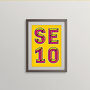Se10 London Postcode Neon Typography Print, thumbnail 4 of 4