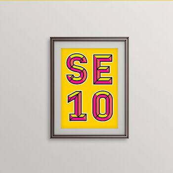Se10 London Postcode Neon Typography Print, 4 of 4
