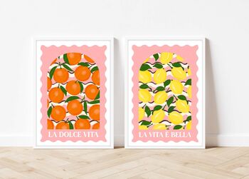 La Dolce Vita Travel Inspired Oranges And Lemons Prints, 5 of 12