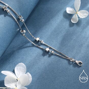 Sterling Silver Little Twinkle Stars Charm Bracelet, 4 of 11