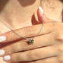 Peridot 1ct Moissanite Crystal Sterling Silver Necklace, thumbnail 2 of 6