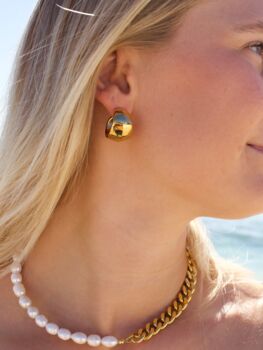 Fern Earrings In Gold 18k Gold Plated Waterproof, 2 of 11