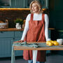 Linen Cross Back Apron | Japanese No Tie Pinafore With Pockets, thumbnail 1 of 12