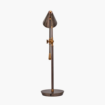 Antique Bronze And Brass Adjustable Task Table Lamp, 6 of 10