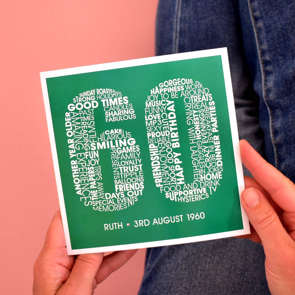 Personalised Name And Date 60th Birthday Card, 1 of 3