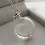 Round Dandelion Pendant Wish Charm Necklace Gift, thumbnail 3 of 4