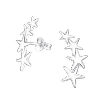 Silver Climber Earrings, Stars, In A Gift Tin, 3 of 10