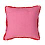 Red And Pink Stripe Tufted Cushion, thumbnail 2 of 3