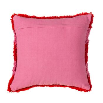 Red And Pink Stripe Tufted Cushion, 2 of 3