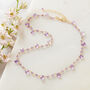 Amethyst Beaded Gold Plated Silver Short Chain Necklace, thumbnail 2 of 11
