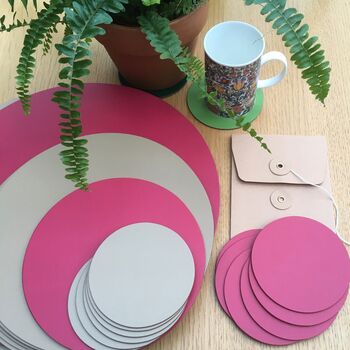 Set Of Six Round Leather Coasters, 7 of 12