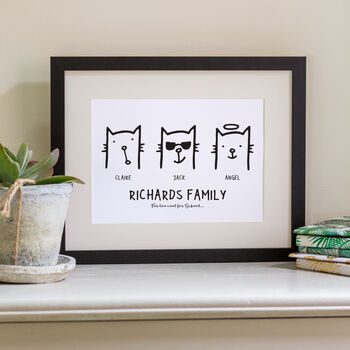 Cat Family Print Personalised, 7 of 12