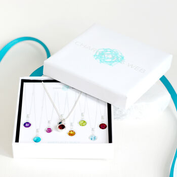 October Birthstone Opal Silver Charm Necklace, 10 of 12
