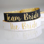 Team Bride Black And Gold Hen Party Wristbands, thumbnail 1 of 8