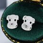Sterling Silver Schnauzer Dog Stud Earrings, thumbnail 1 of 9