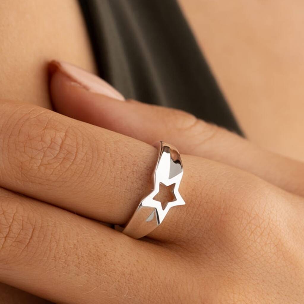 Sterling Silver Open Star Ring, 1 of 5