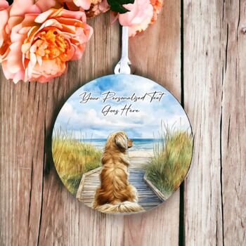 Personalised Tibetain Spaniel Dog Beach Walk Collection, 4 of 8