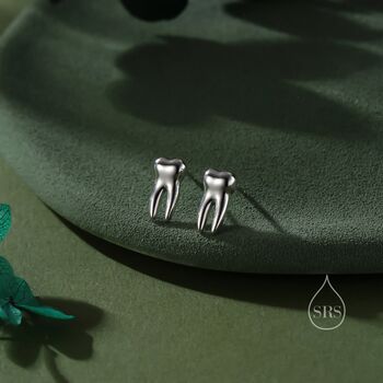 Teeth Stud Earrings In Sterling Silver, 2 of 12