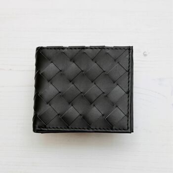 Personalised Leather Braided Wallet With Rfid, 9 of 12