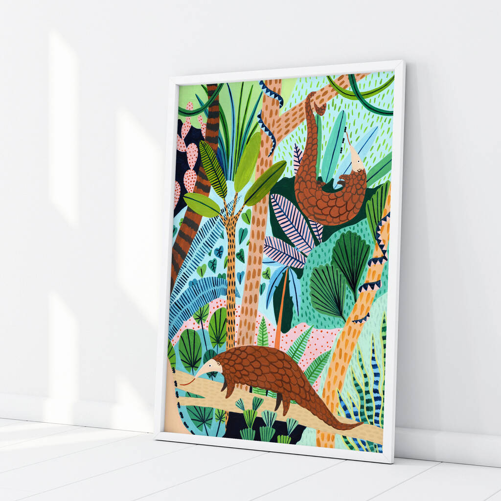 Jungle Pangolin Art Print By Amber Davenport | notonthehighstreet.com