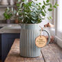 Personalised Ribbed Blue Pitcher Jug Vase, thumbnail 1 of 6