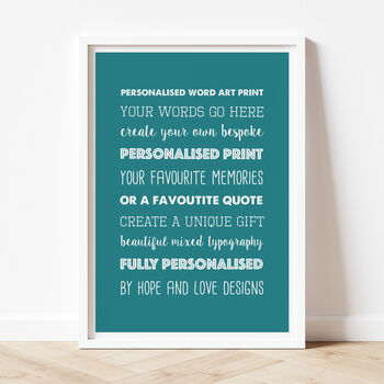 Personalised Mixed Typography Print, 6 of 8